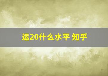 运20什么水平 知乎